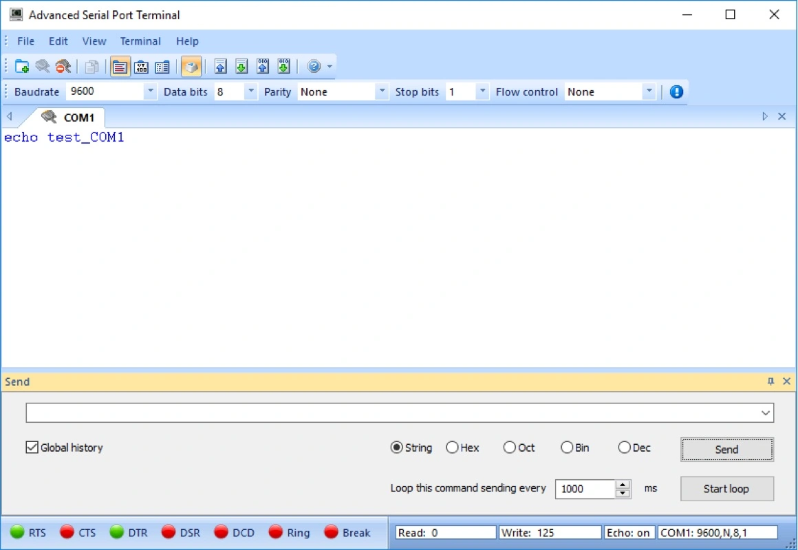 Advanced Serial Port Terminal Screenshot