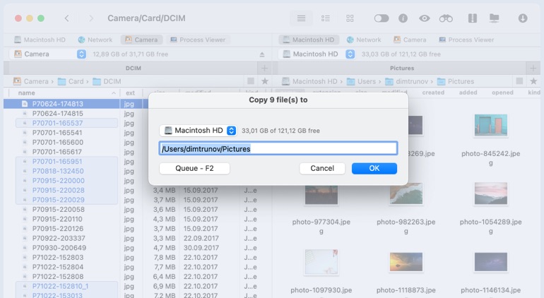 Dual-Panel-Dateimanager für macOS.